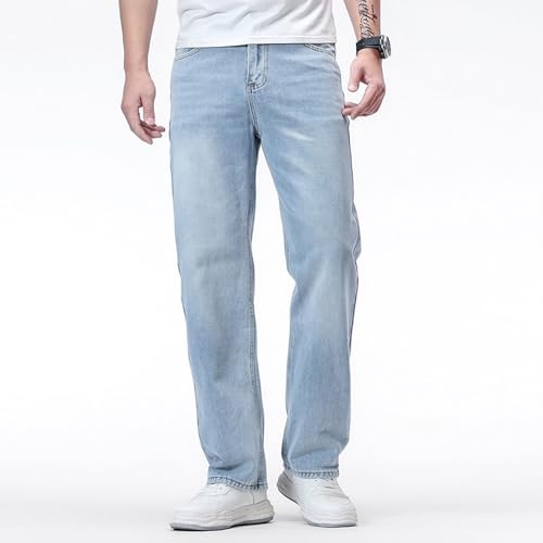 Men's Baggy Skate Jeans Plus Size Loose Straight Jeans Teen Boys Washed Denim Long Trousers Streetwear S-5XL4