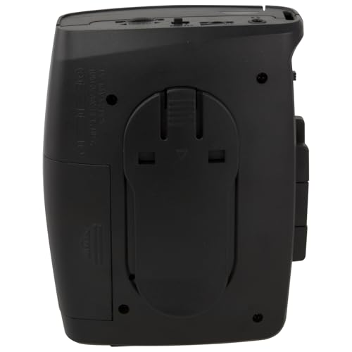 GPX Portable Cassette Player, 3.54 x 1.57 x 4.72 Inches, Requires 2 AA Batteries - Not Included, Red/Black (CAS337B)