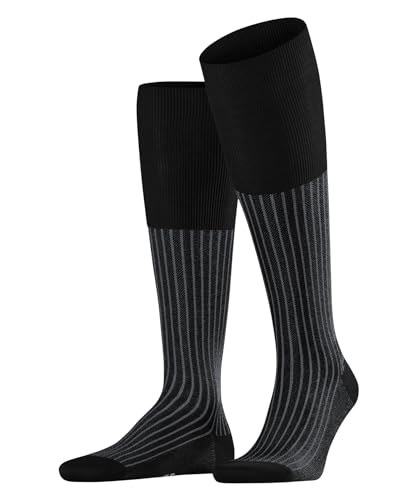 FALKE Herren Kniestrümpfe Oxford Stripe M KH Baumwolle lang gemustert 1 Paar, Schwarz (Black-Mix 3010), 43-44 – Ansicht 1