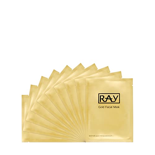 RAY Facial Mask 1 Box / 10 Piece Import From Thailand (GOLD)
