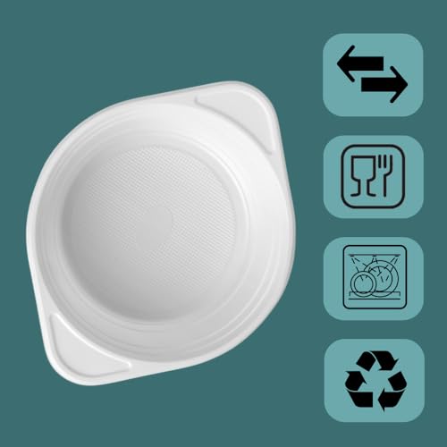 RAGO® Ciotole plastica da 500 ml I Set di 100 pezzi I Riutilizzabile Ciotole per zuppa I Ciotole per feste I Ciotole da portata Bianco - immagine 5
