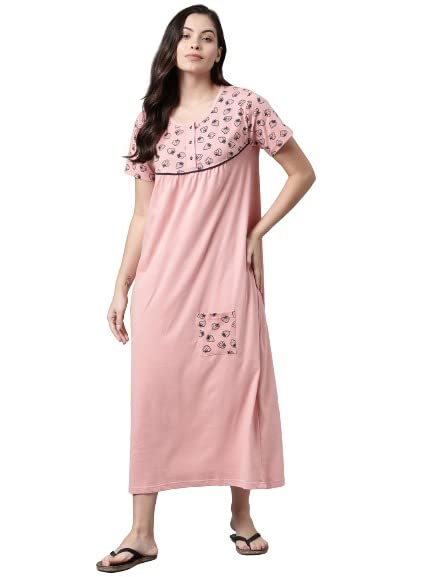 Image of KRYPTIC Womens Printed Pure Cotton Maxi Nightdress