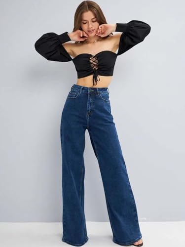 Image of KOTTY Women's Straight Fit High Rise Denim Jeans Trendy Comfortable Stylish Fashion