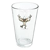 LOGOVISION Gremlins Stripe 16 oz Pint Glass, Tempered Glass, Licensed Printed Design & A Perfect Fan Gift | Great for Cold Beverages, Soda, Water