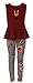 BluNight Collection Big Girl Jackets Necklace Shirt Tank Pant Legging Girls 4 Pieces Clothing Set Burgundy 10 (21JK41S)