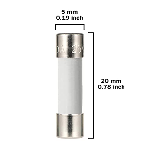Miniatura 2 de Aukenien 5x20mm Fusibles Cerámica Soplado Rápido 15 Valores 0,5a 1a 1,6a 2a 2,5a 3a 3,15a 4a 5a 6,3a 8a 10a 12a 15a 20a 250v 5x20 Mm Fusible De Cerámicos Acción Rápida Tubo Surtido Kit