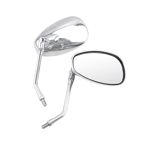 HEXEH Motocicleta Espejo Retrovisor Espejo Retrovisor Lateral Motocicleta Accesorios Universales 10mm Espejos Retrovisores Cromados Scooter Motocross Bicicleta Eléctrica Carreras Retrovisores
