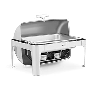 Royal Catering RCCD-RT4_9L Chafing Dish GN 1/1 8,5 L 2 brandstofcellen Rolltop warmhoudcontainer Rechaud