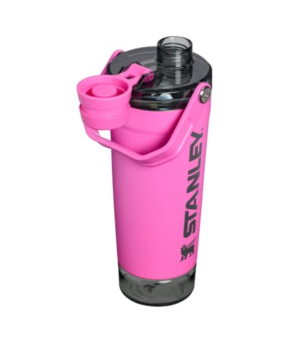 Image of STANLEY Vitalize Shaker Bottle, 20 oz, Hot Pink | Leakproof Shaker Bottle | Fast-Flow Spout | Removable Strainer | Easy-Grip Handle | Base Container | Double-Wall Insulation