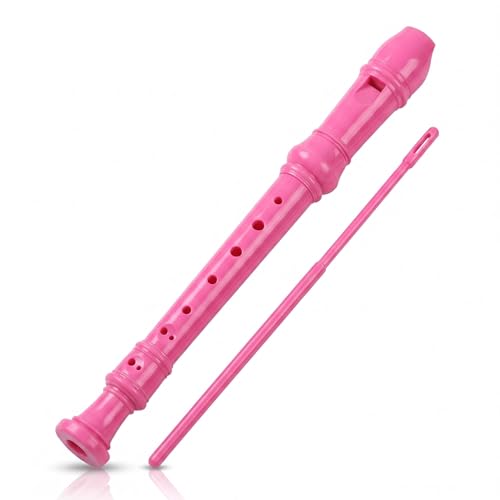 MoResolune Soprano Recorder for Beginners German Fingering 3-Piece (Pink) | Descant Flute in Key of...