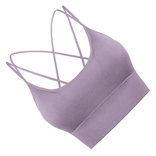 KESYOO Ã  Prova de Choque Push up Bra Underwear Underwear Cross-Strap Underwear Colete de Ioga para