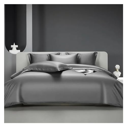 Linge de lit bleu gris anti-plis fini le tissu rêche avec cette housse de couette douce