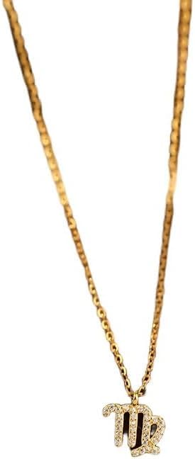 Collier douze constellations en argent 925 doré avec pendentif zircon brillant pour femme