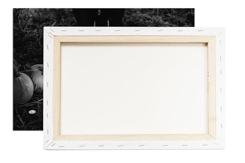 Impression numérique format rituel effrayant 90x60 cm noir et blanc avec son cadre en bois véritable
