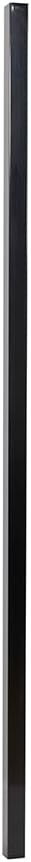 Versai 2 in. x 2 in. x 7 ft. Gloss Black Steel Fence Blank Post