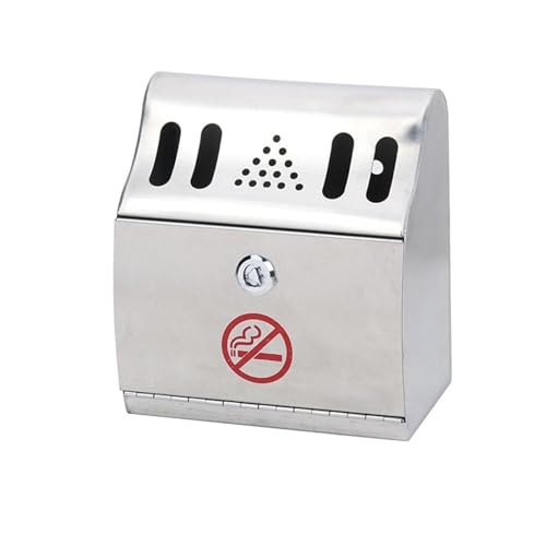 YUZDNM Posacenere da Esterno per Sigarette - Posacenere da Parete per Esterno, Posacenere per Fumatori, Posacenere Montato al Muro, Sigaretta da Parete in Acciaio Inox