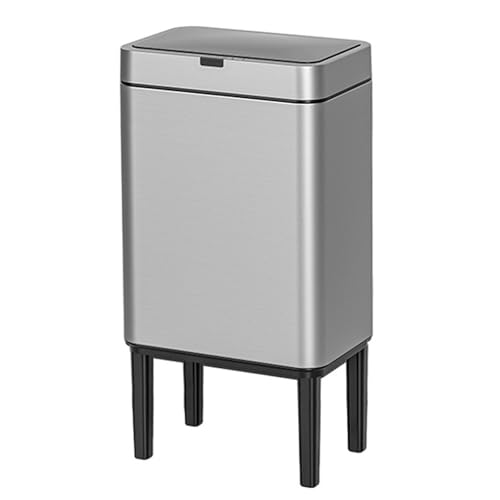 Basurero Automático Sin Contacto - Pequeño Basurero con Sensor de Movimiento y Luz - Silencioso Basurero Inteligente para Baño, Cocina, Sala, Oficina,Plata,Wide 13L