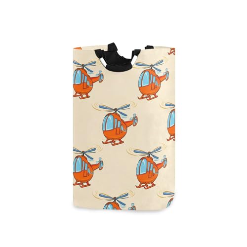 Jihqo Laundry Hamper Basket Cute Cartoon Helicopter Collapsible Nursery Storage Bin Waterproof Clothing Baskets for Home Bedroom Bathroom Washing Room