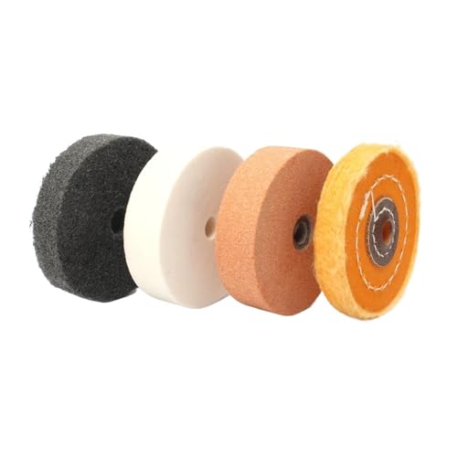 Roues de polissage en feutre 75mm pour meuleuse d'établi, kit de 4 disques abrasifs pour marbre