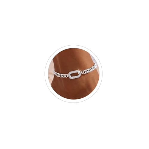 Ankle Bracelets for Women, Waterproof 925 Sterling Silver Cuban Anklet