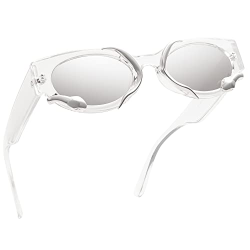 Trendy Sunglasses for Women Men Vintage Narrow Cateye Metal Snake Sunnie Y2k Accessories AP3621