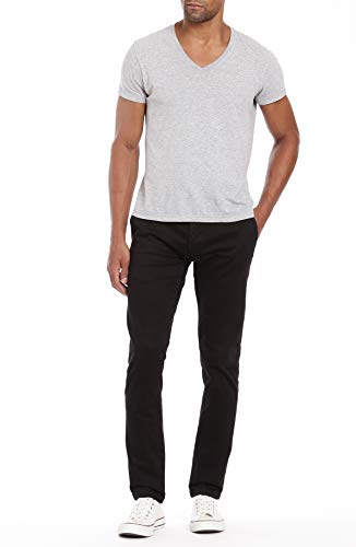Mavi Men's Johnny Regular Rise Slim Leg Chino Pants, Black Sateen Twill 36 x 302