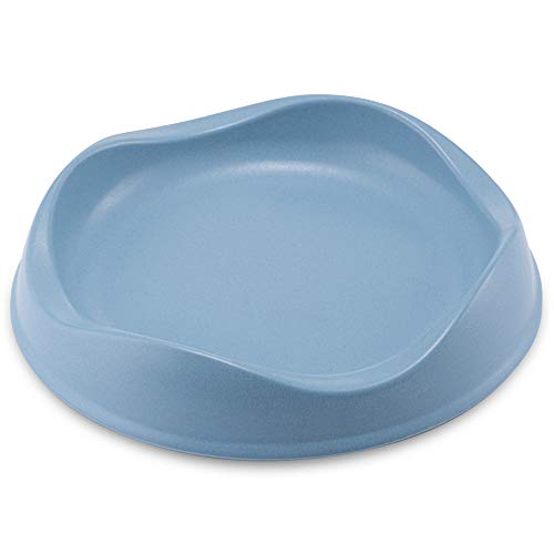 Beco Cat Bowl - Eco Friendly and Dishwasher Safe, Bamboo Food and Water Bowl - Blue