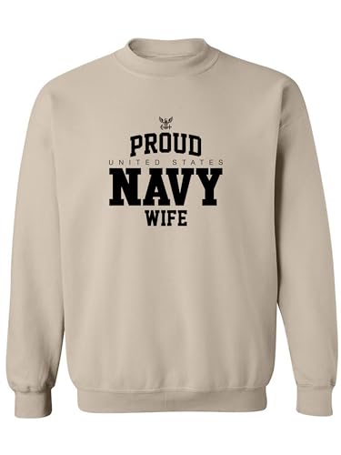 zerogravitee Proud United States Navy WIFE Crewneck Sweatshirt
