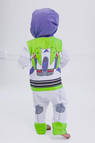 Disney Pixar Toy Story Buzz Lightyear Infant Baby Boys Zip Up Cosplay Coverall Green 24 Months - image 3