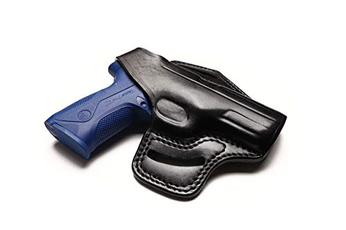 Pusat Gun Holsters Premium Leather OWB Holster for Beretta Px4 Storm Full-Carry Right Hand Black-Brown Colors (Black, Right Hand)