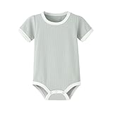 Jomixa Unisex Baby Short-sleeve Bodysuit, Organic Cotton Baby Clothes for Infant (Light Green, 0-3 Months)