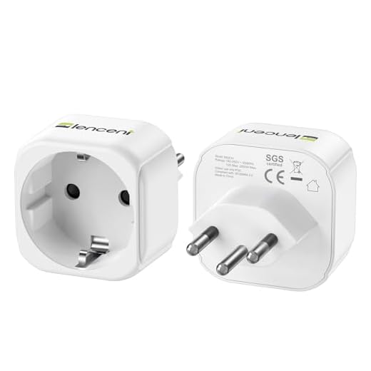 LENCENT 2X Netzadapter EU DE auf CH Reisestecker Typ-J Schuko Reise Adapter für Schweiz Jordanien Liechtenstein Malediven Steckdosenadapter