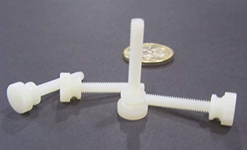 Nylon Knurled Head Thumb Screws Natural 8-32 Thread x 1.00 Length 25 Pcs