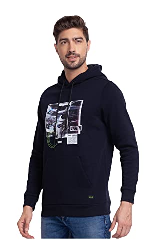 Image of Spykar Men's Cotton Hooded Neck Sweatshirt