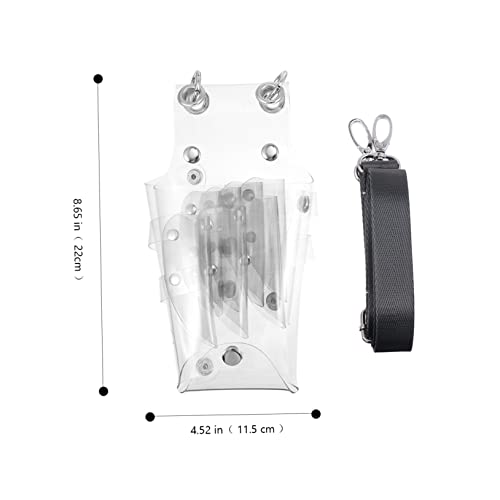 Bolsa para tijeras de peluquero con diseño transparente y correa de cintura gris ajustable 2