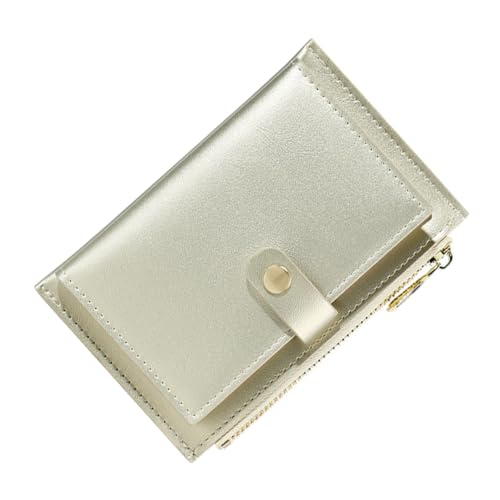 1Pc Women Multi Card Zipper Purse Iridescent Finish Change Wallet Stylish and Functional Card Holder for Everyday Use