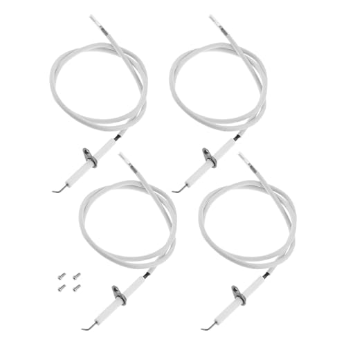 gohantee Grill Igniter Wire Kit with Ceramic Igniter Electrode Replacement Parts for BBQ Grill Burner Heater Fireplace Compatible with Aussie Gas Grill BBQ Grillware and Others 4 Pcs