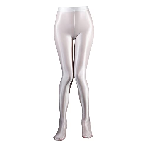 Image of cloudmall Women Sexy Semi Opaque Pantyhose Running Tights Yoga Leggings Oil Shiny Stocking