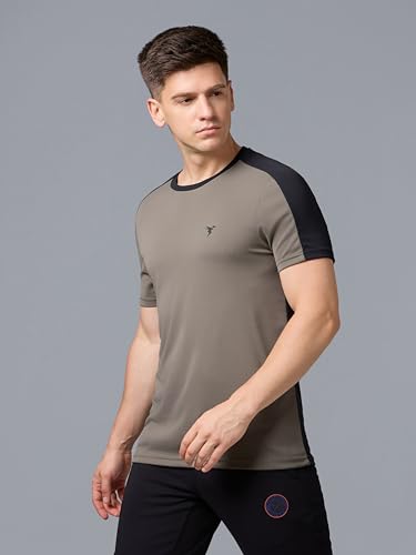 Image of TECHNOSPORT Men's Solid Slim Fit Polo Collar T-Shirt MATPIQ Half Sleeve Button Polyester for Gym Running Workout UPF50+ Anti Odour