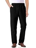 Haloumoning Boys Elastic Waist Pants Kids Uniform School Cotton Twill Trousers with Pockets 5-14 Years Black