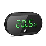 Aquarium Thermometer, Mini Aquarium Thermometer Digital, LED-Anzeige mit ℃/℉Schalter, Hochpräzisions-Temperatursensor, Kabelloses Wasser Thermometer für Süßwasser Meeresaquarien - Schwarz