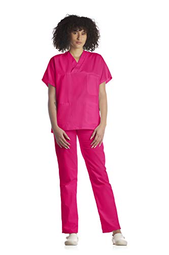 Tecno Hospital Uniforme Completo Hospital Unisex, OSS, Estética, Enfermera, Casaca y Pantalón (Azul, XS), fucsia, XXS