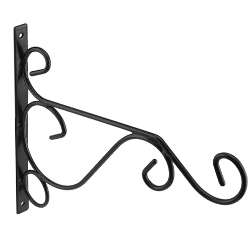 PINGEUI 6 Pack Hanging Brackets Hooks, Black Flower Basket Brackets Outdoor - Image 3