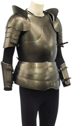Medieval half suit Larp Armour Milanese Upper body armour set, Standard, Silver