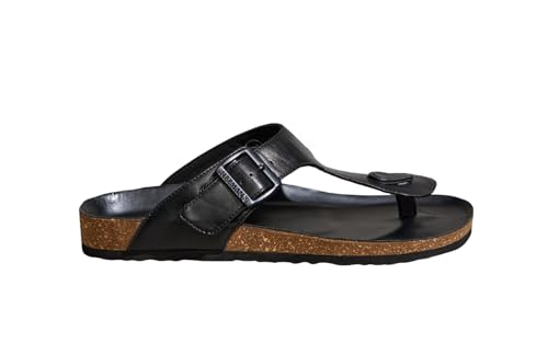 Image of Neeman's Cork Thong Sandals | Sandals for Men | Stylish & Fashionable | Lightweight Comfortable Durable | Slip On Adjustable Strap Sandals for Men | Everday Comfort Chappal (Tan, UK10)