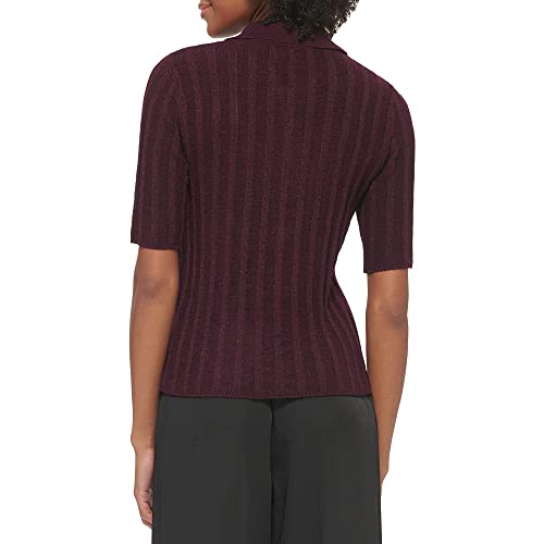 Image of Calvin Klein Short Sleeve Text Polo Sweater