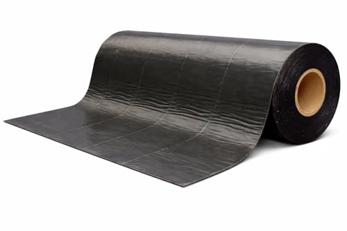 Selbstklebende Dachabdichtungsbahn 1 x 10 m Schwarz – Bitumen Dachbahn mit Aluminium-Decklage – wasserdichte Dachabdichtung ohne Flamme – für Carport, Gartenhaus & Flachdach Rolle 10 m²
