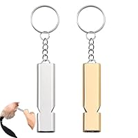 SSHUIKKAI 2 Stück Trillerpfeife Laut Notfall, Signalpfeife, Notfallpfeife, Emergency Whistle, Metall Notfallpfeife, für Schule Gym, Outdoor Camping, Wandern, Jagen, Klettern(Golden, Silber)