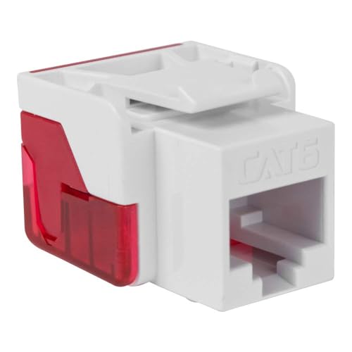 ICC CAT6 Keystone Jack with Inline IDC No Pair Split Wiring (Easier Termination) UL Listed PoE++ TAA Compliant for Wall Plate or Patch Panel, Works with JackEasy Termination Tool, White