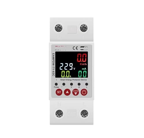 Compteur d'énergie intelligent disjoncteur kilowattheure relais sur sous-tension 2P 63A 230V